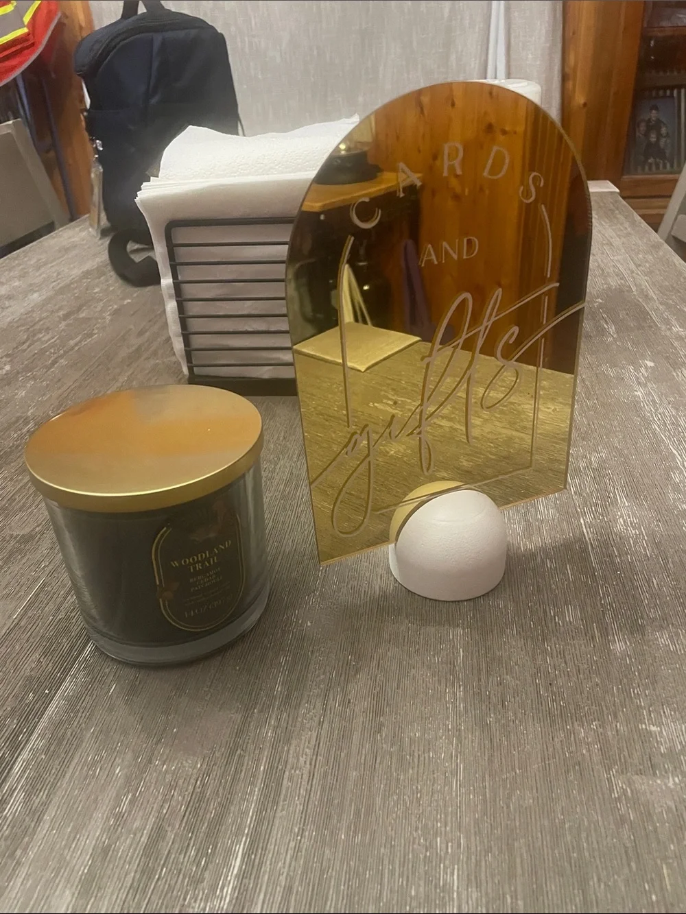 Gold 'Cards and Gifts' Decorative Sign